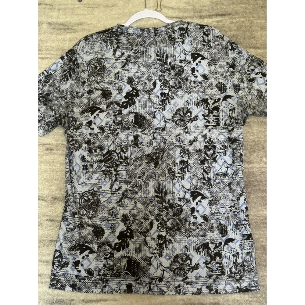Robert Graham Mens Large Blue Black Abstract Geometric Graphic Cotton T-Shirt L